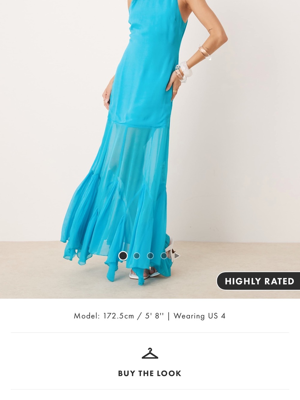 ASOS Turquoise Sheer Hem Maxi Skirt